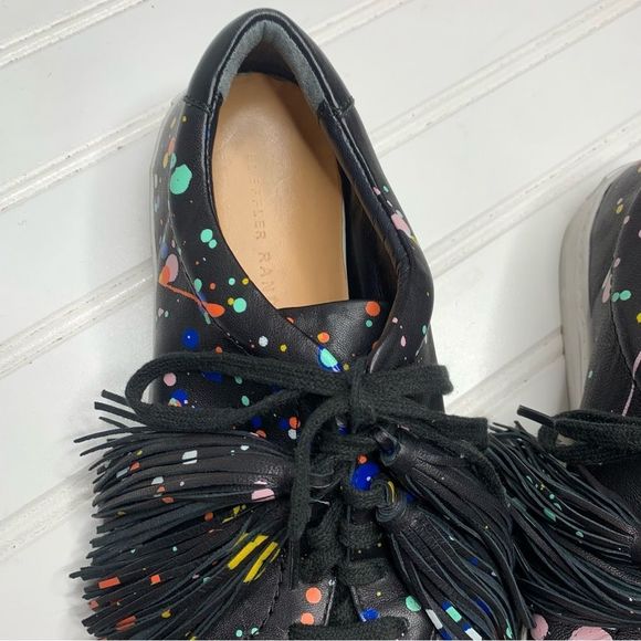 Loeffler Randall Logan Splatter-Print Tassel Sneakers - Picture 7 of 11